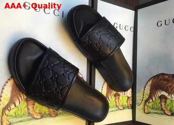 Gucci Signature Slide Sandle in Black Replica