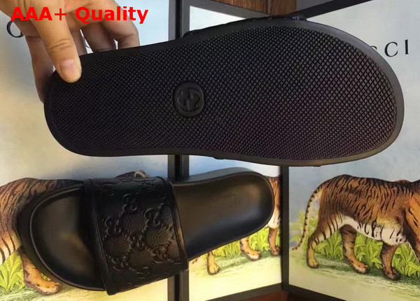 Gucci Signature Slide Sandle in Black Replica