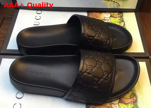 Gucci Signature Slide Sandle in Black Replica