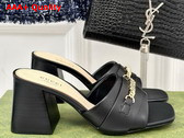 Gucci Signoria Slide Sandal in Black Leather 786595 Replica