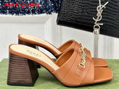 Gucci Signoria Slide Sandal in Brown Leather 786595 Replica