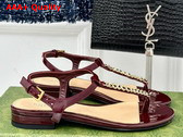 Gucci Signoria Thong Sandal Rosso Ancora Red Patent Leather 782415 Replica