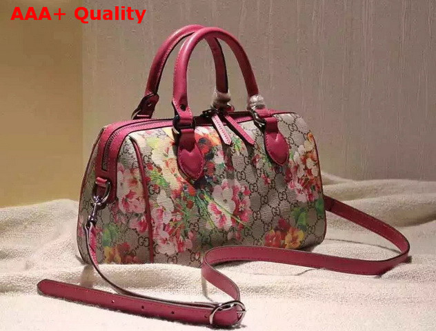 Gucci Small Boston Bag Blooms Print GG Supreme Replica