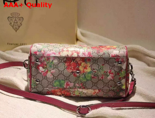 Gucci Small Boston Bag Blooms Print GG Supreme Replica