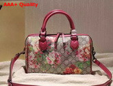 Gucci Small Boston Bag Blooms Print GG Supreme Replica