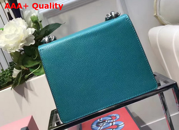 Gucci Small Dionysus Leather Shoulder Bag with Crystal Dionysus Buckle Turquoise Replica