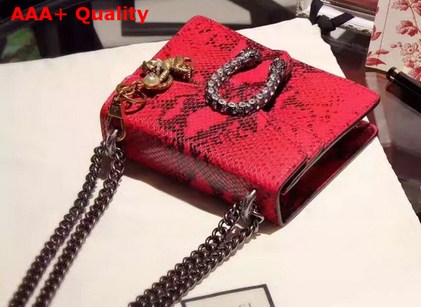 Gucci Small Dionysus Python Shoulder Bag Red Replica