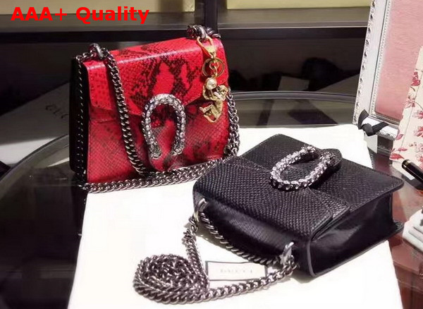 Gucci Small Dionysus Python Shoulder Bag Red Replica