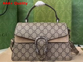 Gucci Small Dionysus Top Handle Bag in Beige and ebony GG Supreme Canvas 739496 Replica