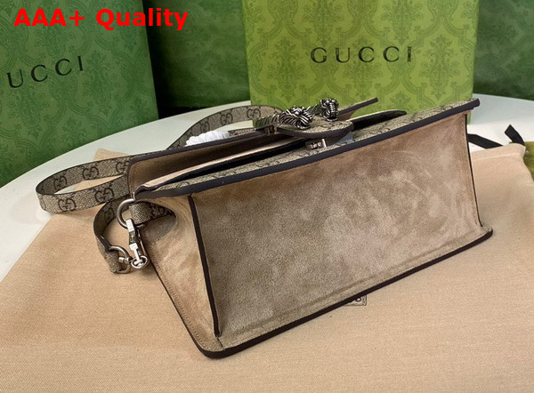 Gucci Small Dionysus Top Handle Bag in Beige and ebony GG Supreme Canvas 739496 Replica