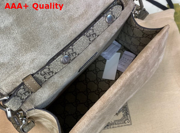 Gucci Small Dionysus Top Handle Bag in Beige and ebony GG Supreme Canvas 739496 Replica