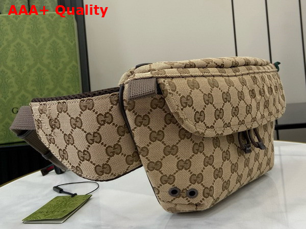 Gucci Small GG Belt Bag in Beige and Ebony Original GG Canvas 804262 Replica