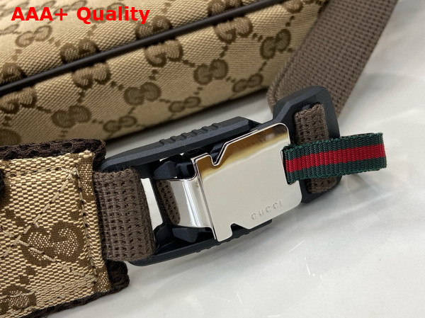 Gucci Small GG Belt Bag in Beige and Ebony Original GG Canvas 804262 Replica