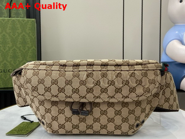 Gucci Small GG Belt Bag in Beige and Ebony Original GG Canvas 804262 Replica