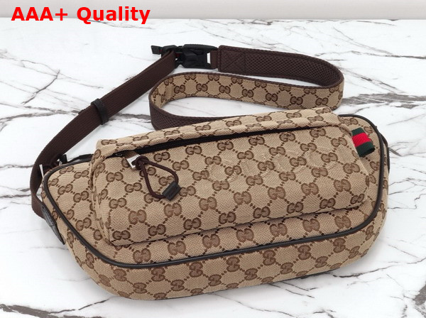 Gucci Small GG Crossbody Bag in Beige and Ebony Original GG Canvas 802096 Replica