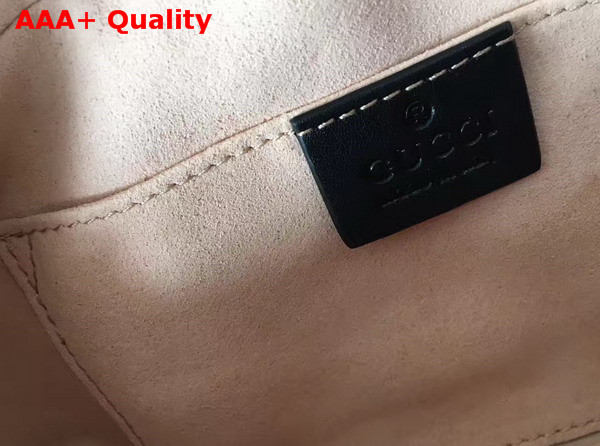 Gucci Small GG Marmont Chain Shoulder Bag in Black Leather Replica