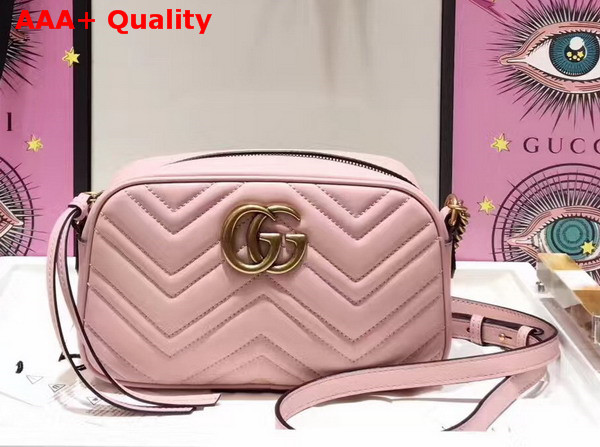 Gucci Small GG Marmont Chain Shoulder Bag in Light Pink Leather Replica