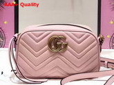 Gucci Small GG Marmont Chain Shoulder Bag in Light Pink Leather Replica