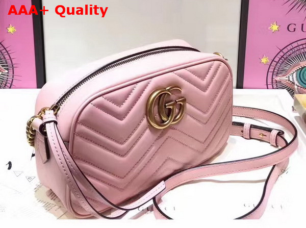 Gucci Small GG Marmont Chain Shoulder Bag in Light Pink Leather Replica