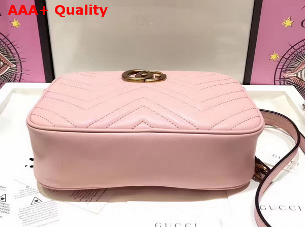 Gucci Small GG Marmont Chain Shoulder Bag in Light Pink Leather Replica