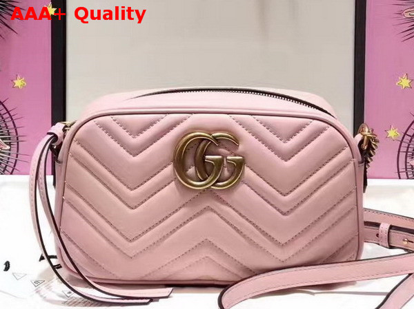 Gucci Small GG Marmont Chain Shoulder Bag in Light Pink Leather Replica