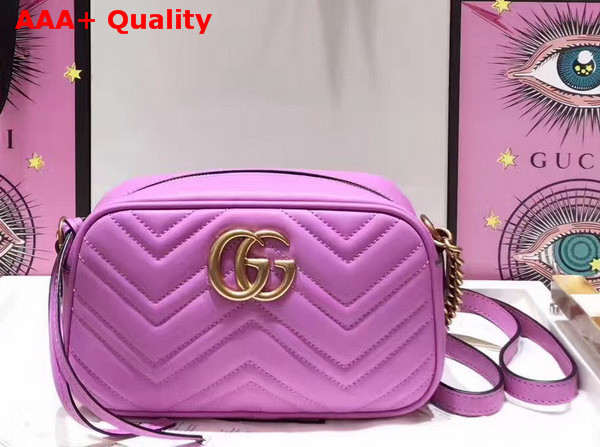 Gucci Small GG Marmont Chain Shoulder Bag in Pink Leather Replica