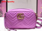 Gucci Small GG Marmont Chain Shoulder Bag in Pink Leather Replica