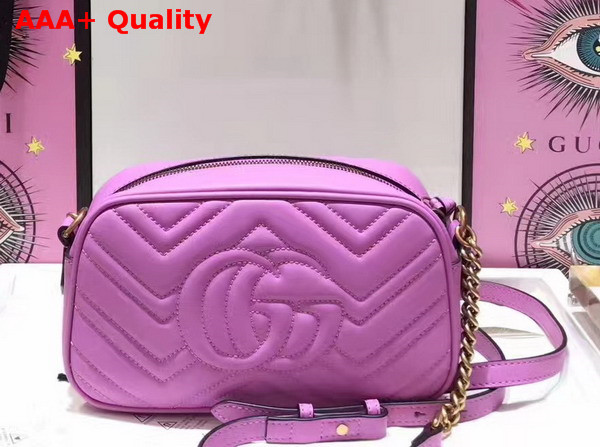 Gucci Small GG Marmont Chain Shoulder Bag in Pink Leather Replica