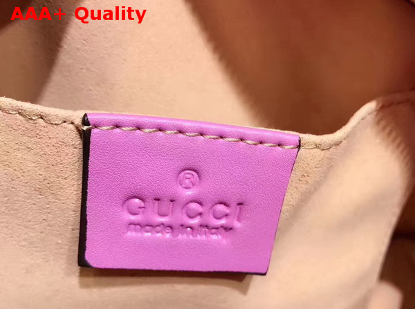 Gucci Small GG Marmont Chain Shoulder Bag in Pink Leather Replica