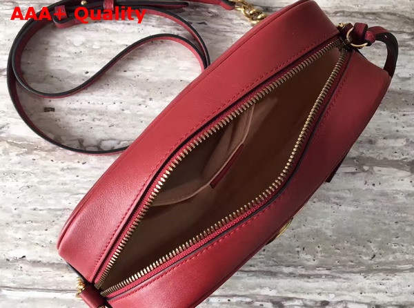 Gucci Small GG Marmont Chain Shoulder Bag in Red Leather Replica