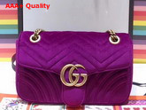 Gucci Small GG Marmont Chevron Velvet Shoulder Bag Bordeaux Chevron Velvet Replica