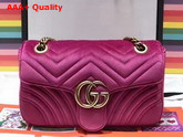 Gucci Small GG Marmont Chevron Velvet Shoulder Bag Pink Chevron Velvet Replica