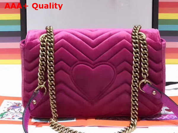 Gucci Small GG Marmont Chevron Velvet Shoulder Bag Pink Chevron Velvet Replica