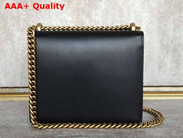 Gucci Small GG Marmont Leather Shoulder Bag in Black Genuine Leather Replica