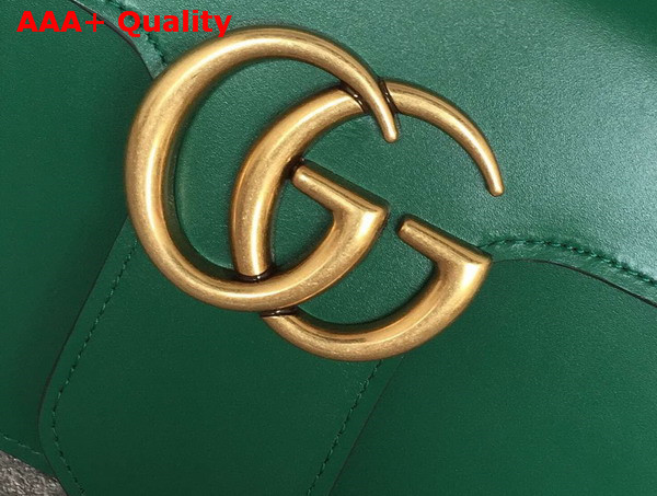 Gucci Small GG Marmont Leather Shoulder Bag in Green Real Leather Replica