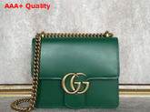 Gucci Small GG Marmont Leather Shoulder Bag in Green Real Leather Replica