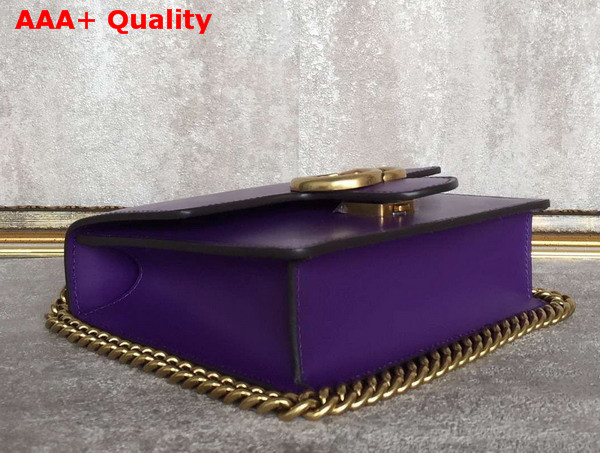 Gucci Small GG Marmont Leather Shoulder Bag in Purple Real Leather Replica