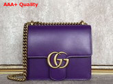 Gucci Small GG Marmont Leather Shoulder Bag in Purple Real Leather Replica