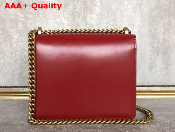 Gucci Small GG Marmont Leather Shoulder Bag in Red Smooth Leather Replica