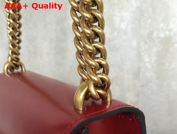 Gucci Small GG Marmont Leather Shoulder Bag in Red Smooth Leather Replica