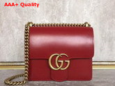 Gucci Small GG Marmont Leather Shoulder Bag in Red Smooth Leather Replica