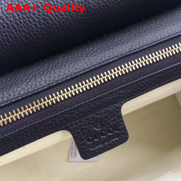 Gucci Small GG Marmont Leather Top Handle Bag in Black Replica