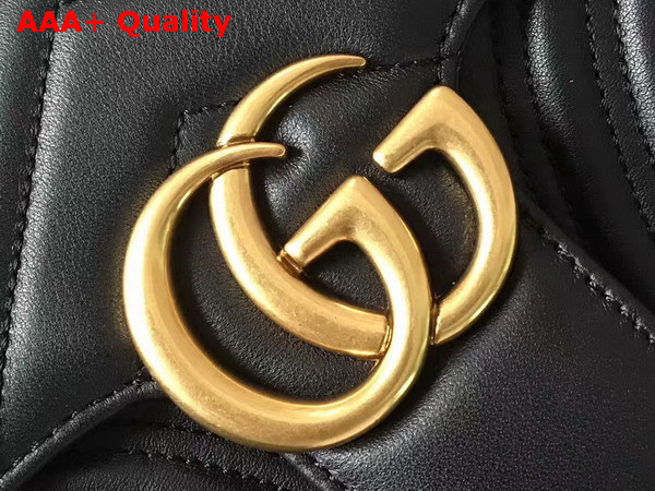 Gucci Small GG Marmont Matelasse Shoulder Bag in Black Leather Replica