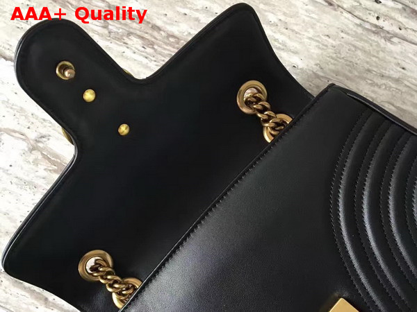 Gucci Small GG Marmont Matelasse Shoulder Bag in Black Leather Replica