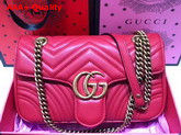 Gucci Small GG Marmont Matelasse Shoulder Bag in Hibiscus Red Leather Replica