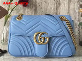 Gucci Small GG Marmont Matelasse Shoulder Bag in Light Blue Leather Replica