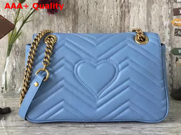 Gucci Small GG Marmont Matelasse Shoulder Bag in Light Blue Leather Replica