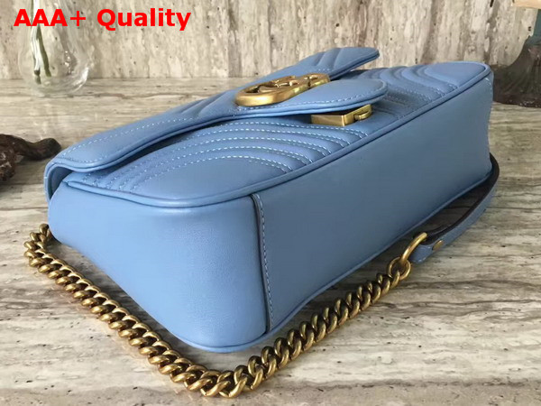 Gucci Small GG Marmont Matelasse Shoulder Bag in Light Blue Leather Replica