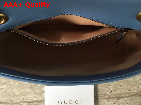 Gucci Small GG Marmont Matelasse Shoulder Bag in Light Blue Leather Replica