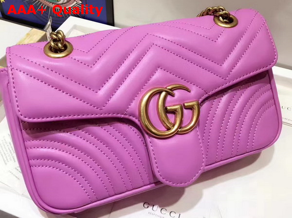 Gucci Small GG Marmont Matelasse Shoulder Bag in Pink Leather Replica